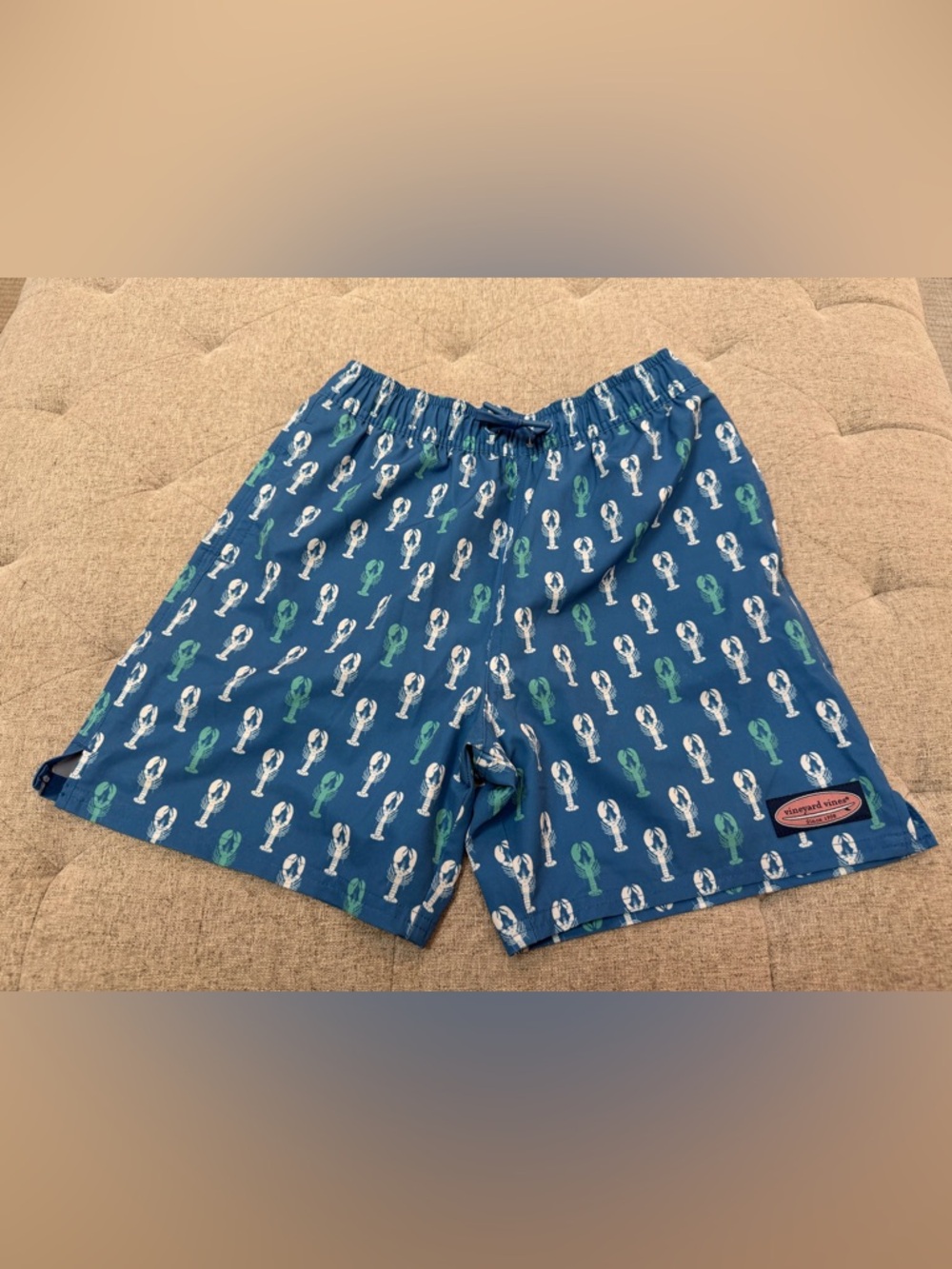 EUC VINEYARD VINES CHAPPY TRUNKS BLUE LOBSTERS BATHING SUIT SIZE MEDIUM